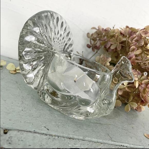Vintage Avon Glass Turkey Thanksgiving Dinner Table Votive Candleholder Planter - Picture 1 of 7
